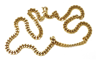 An 18ct gold curb link neck chain, on a bolt ring clasp, 50cm wide, 53.9g.