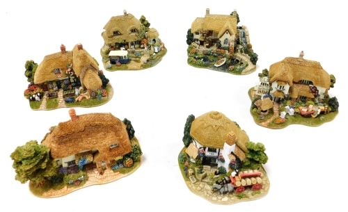 Six Lilliput Lane cottages, boxed, comprising the Drayman, The