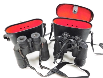 A pair of Pentax 7x50 PCF binoculars, together with a pair of Super Zenith 10x50 field binoculars, both cased. (2)