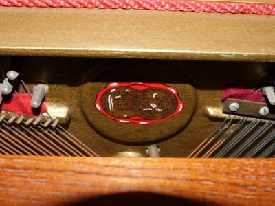 A Barratt and Robinson teak upright piano, overstrung, 140cm wide. - 3