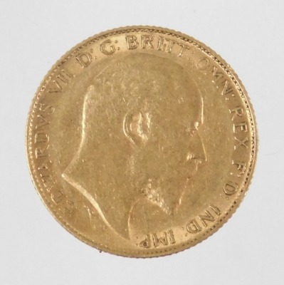 An Edward VII gold half sovereign 1908, 4.0g. - 2