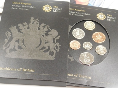 United Kingdom coin sets, including proof coin sets 1999 International Year of Older Persons, Emblems of Britain, and Baby Gift Set 2001, a pre decimal British Coinage Set, Royal Commemorative crowns, etc. - 3