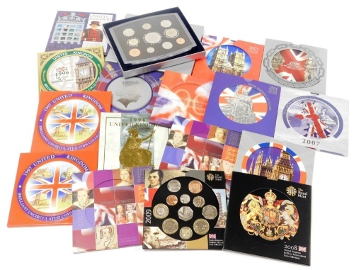 United Kingdom brilliant uncirculated coin collections 1994-2009, together with repeats for 2002 and 1997.