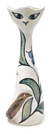 A Priory pottery figure modelled as The Puss Empress, limited edition 2/50 1962, painted mark, 41cm high.