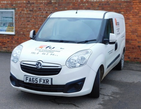 A 2016 Vauxhall Combo 2300 L2H1 CDTI S/S Sport Panel Van, registration FA65 FXR, 1.6 litre diesel, current mileage 139,364, V5 present. NB. In addition to Buyer's Premium VAT is payable on the hammer price of this lot. The vehicle is to be sold Without Re