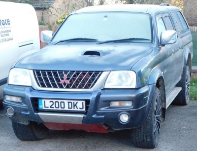 A 2004 Mitsubishi L200 Warrior 140 LWB Double Cab Pick-Up Truck, registration L200 DKJ, V5 present. NB. In addition to Buyer's Premium VAT is payable on the hammer price of this lot. The vehicle is to be sold Without Reserve.