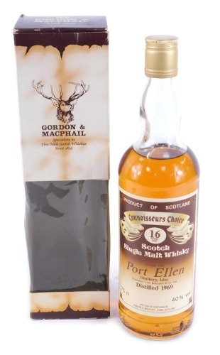 A Gordon & Macphail Port Ellen Single Malt Scotch Whisky, The Connoisseurs Choice Aged to 16 Years Port Ellen Distilled 1969, 75cl bottle, in cardboard casing.