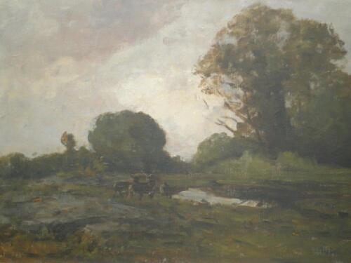 Nathaniel Hone RHA (1831-1917). Landscape with deer