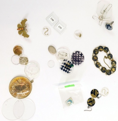 A group of jewellery and effects, comprising Eastern bracelet, watch face slides, pendant brooches etc. (a quantity)