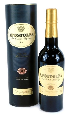 An Apostoles 30yr Aged 375cl bottle of Jerez sherry in presentation case.