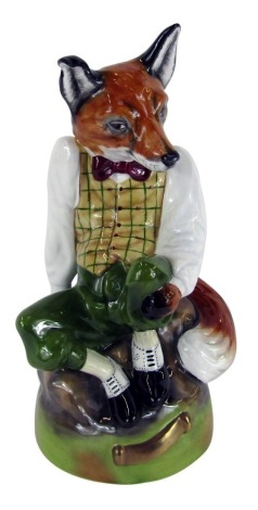 A Royale Stratford Staffordshire porcelain figure of a fox, gentleman in waistcoat with green trousers, limited edition 234/2500, 26cm high, boxed.