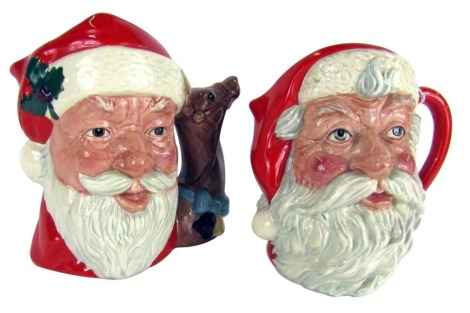 Two Royal Doulton Santa Claus large character jugs, comprising D6675 1982, and D6704 1983. (2)