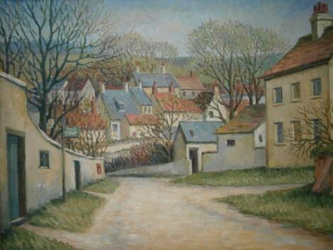 20thC British School. Village scene/landscape