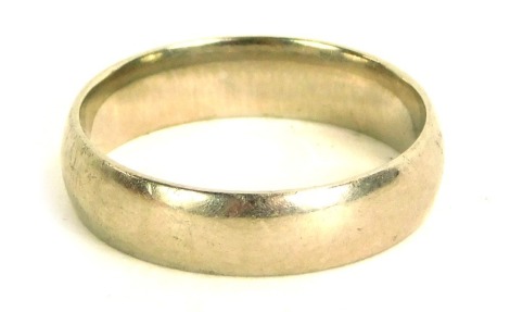 A platinum wedding band, of plain design, size S, 4.4g all in.