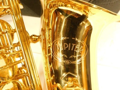 A Jupiter brass saxophone, in a black canvas fitted case. - 3