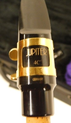 A Jupiter brass saxophone, in a black canvas fitted case. - 4