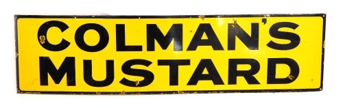 A Colman's Mustard advertising sign, 41cm x 157cm.