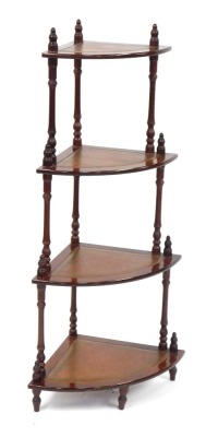 A reproduction mahogany corner whatnot, 98cm high.