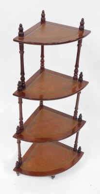 A reproduction mahogany corner whatnot, 98cm high. - 2