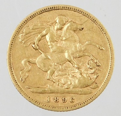 A Victorian half gold sovereign, dated 1896, 4g. - 3