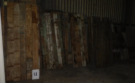 By Tender. A large quantity of reclaimed timber panels. (a quantity) Note: VAT is payable on the hammer price of this lot at 20% in addition to Buyer's Premium. Collection is by appointment Monday 19th & Tuesday 20th December in Hawksworth, Notts. - Final