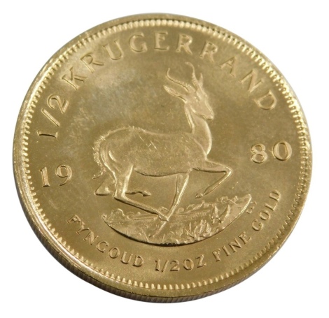 A 1980 gold ½oz Krugerrand.