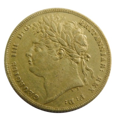 A George IV gold full sovereign, laurel head, 1821. - 2