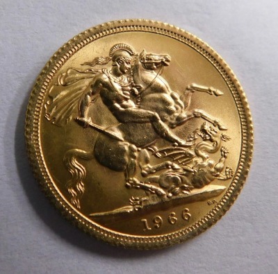 An Elizabeth II gold full sovereign, 1966. - 2