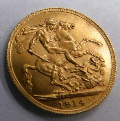 A George V gold full sovereign, 1914. - 2