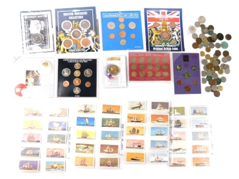 Coins, coin sets, etc., Great Britain 1983 coin collection, and other, a quantity of trade cards, etc. (a quantity)