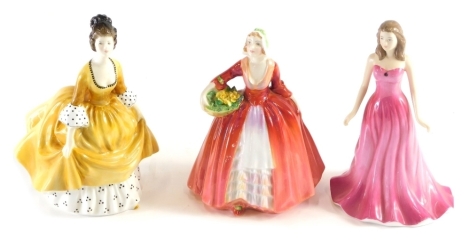 Various Royal Doulton figures, The Gemstones Collection July Ruby, 18cm high, Coralie and Janet, printed marks beneath. (3)