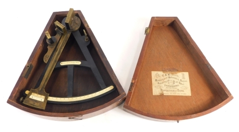 A 19thC octant, by Winter of Newcastle upon Tyne, the label and numbered sections are ivory, 33cm long.