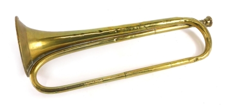 A brass trumpet, 45cm long.