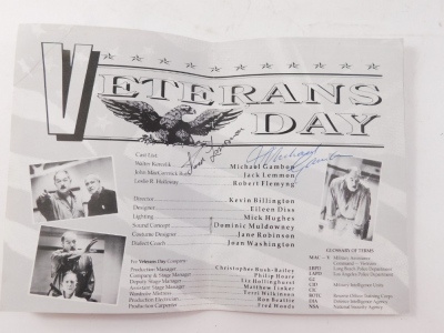 A Theatre Royal Newcastle Upon Tyne Veterans programme for the play Veterans Day, signed by Jack Lemmon and Michael Gambon, and a programme for the Chekhov play Uncle Vanya, signed by Richard Briers. - 2