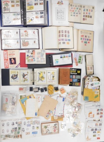 Various stamps, GB and world used, first day covers, 1980's, large quantity of loose accumulated GB stamps, related ephemera, various albums, a Climax stamp album, containing world used, mid 20thC and later, first day covers, etc. (a quantity)