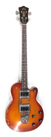 A Guild M-85 II Bluesbird bass guitar, BB179, c. 1968, with outer case, 113cm long.