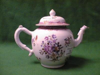 A New Hall porcelain Teapot of globular shape