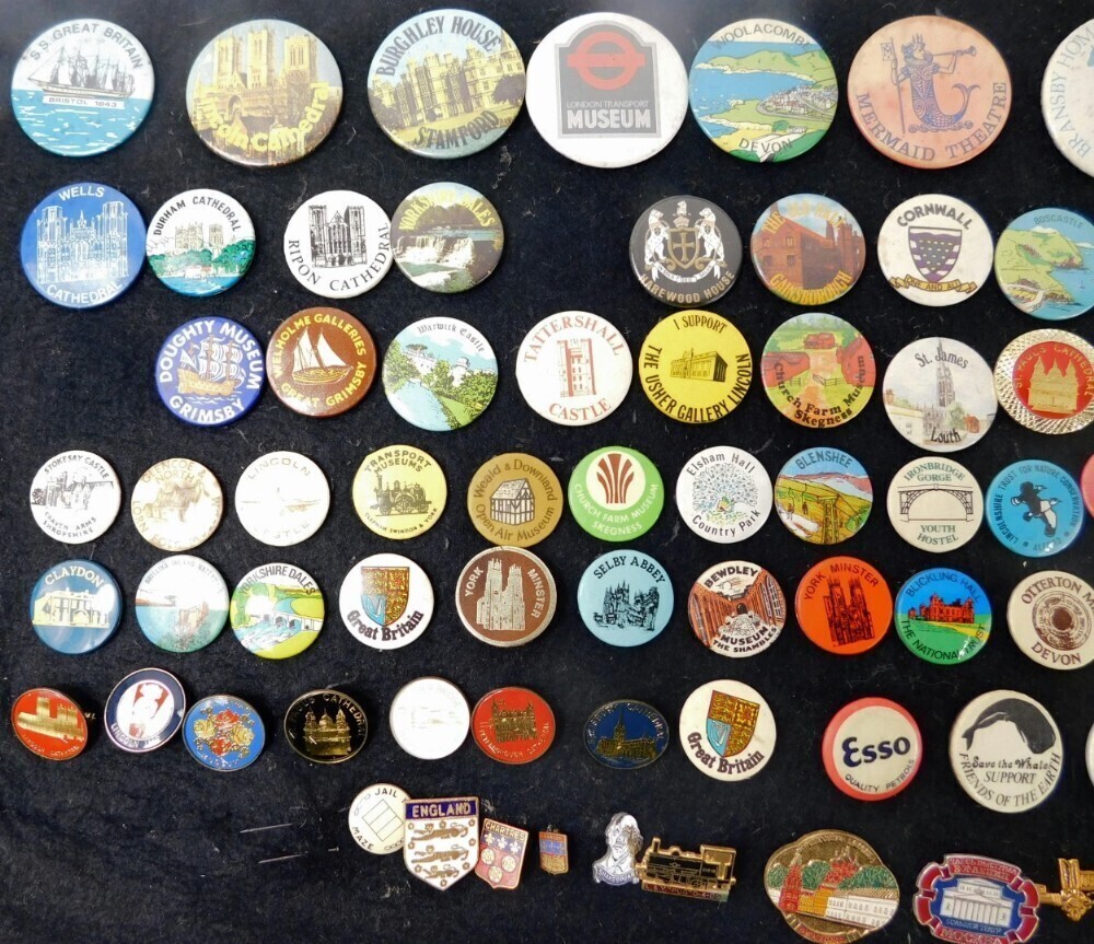 Various collectable badges, to include I Love Woody, 6cm diameter ...