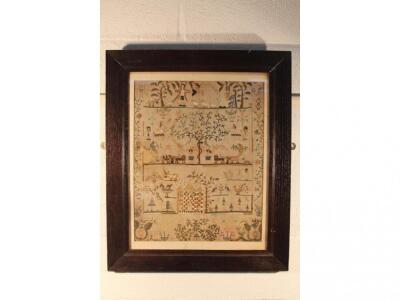 An 18thC silk needlework sampler by Anne Ross - 2