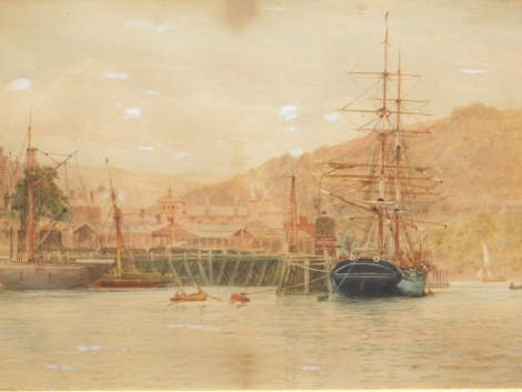 Arthur Henry Enock (1839-1917). Dartmouth 1896, watercolour, signed, titled and dated, 33cm x 52cm.