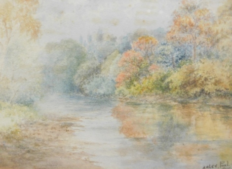 E. H. Griffiths (20thC). River landscape, watercolour, signed and dated 1990, 17cm x 23cm and two others by the same hand, unsigned. (3)